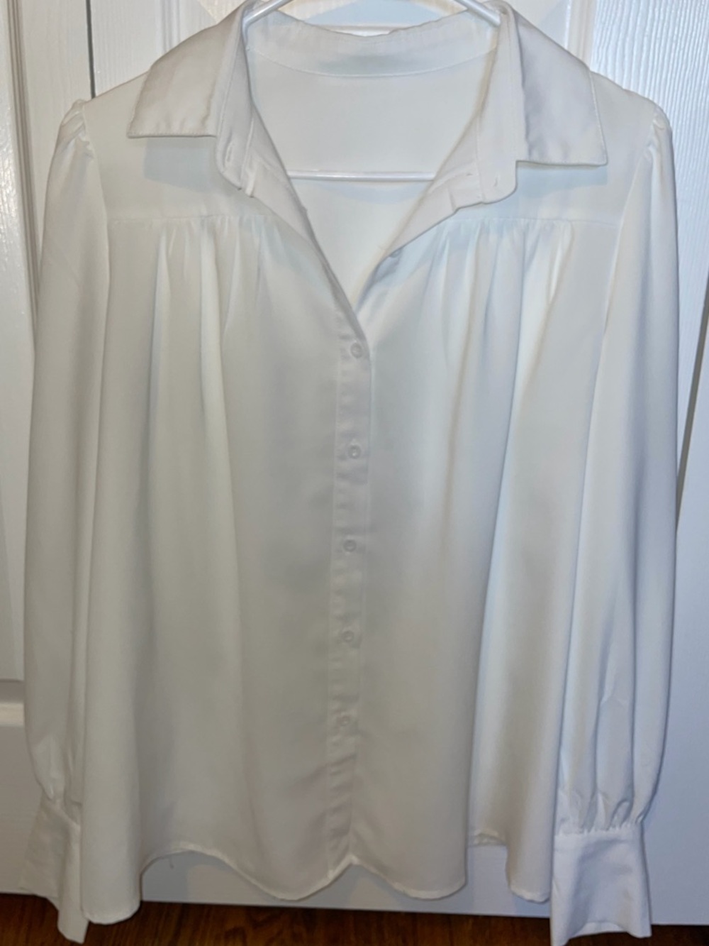 Classic White Button-Front Women’s Blouse